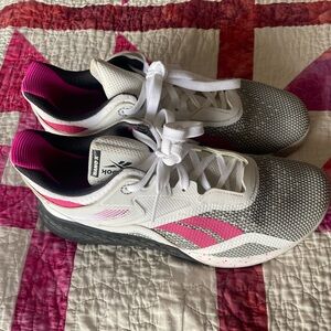 Reebok Nano X pink and white